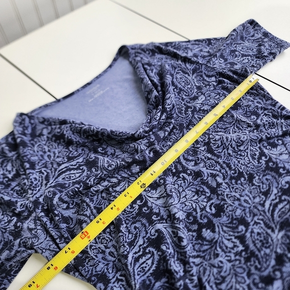 Motherhood Maternity Short Sleeve Top Womens Blue Paisley Round Hem Soft Modal M - Picture 11 of 12